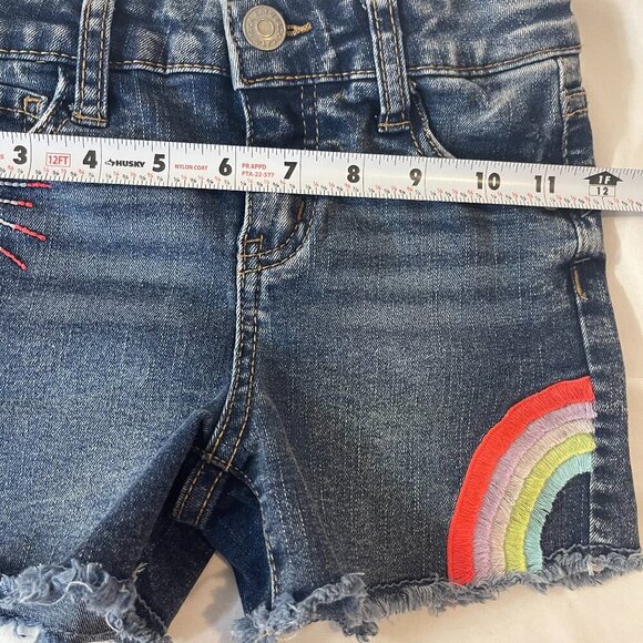 Disney Minnie Mouse leggings. Pink color with short denim shorts. Size 5. - Picture 7 of 9